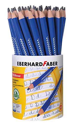 Eberhard Faber 510050 Bleichstifte im Metallköcher, 50 Stück, mit weichen, bruchsichere Minen, ergonomisch dreiflächig, zum Schreiben, Zeichnen, Illustrieren und Skizzieren