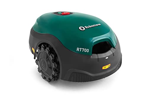 ROBOMOW RT700 Robotermäher/Rasenroboter für Flächen bis 700 qm | 4,3 Ah; 18cm Schnittbreite; einfache Installation, selbstreinigend und inkl. schwimmendem Mähdeck, Mulchreiniger