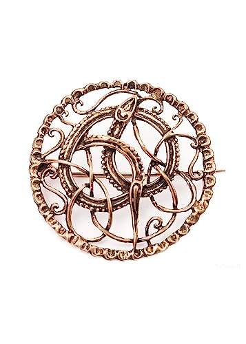 Wikinger Brosche Midgardschlange aus Bronze Mystische Brosche Wikinger Gewandschmuck Fibel LARP