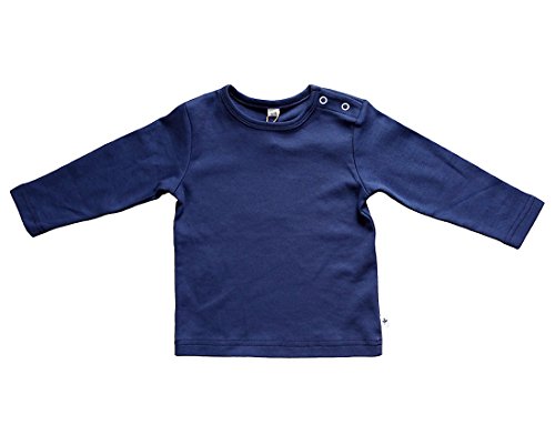 Leela Cotton Baby Kinder Langarmshirt Bio-Baumwolle GOTS 13 Farben T-Shirt Shirt Jungen Mädchen Gr. 50/56 bis 140 (86/92, Navy)