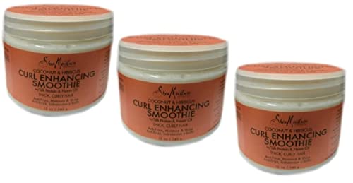 3x Shea Moisture Coconut & Hibiscus Curl Enhancing Smoothie Thick / Curly Hair 340g (insgesamt - 1020g)