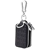 Rolin Roly Schlüsseletui Leder Auto Autoschlüssel Tasche Key Bag 9 x 5 x 3,5 cm (Black)