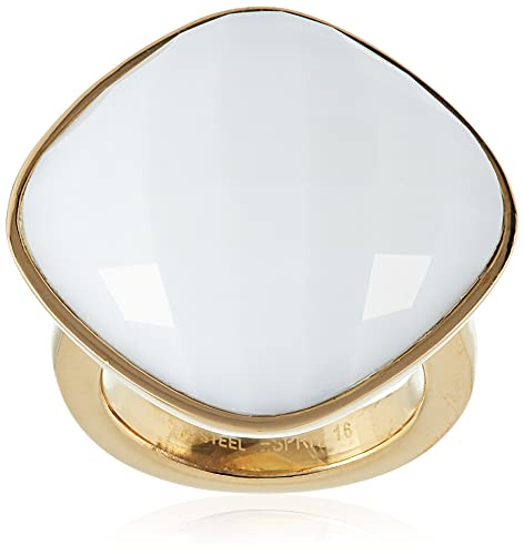Esprit Damen-Ring Edelstahl rhodiniert Glas Glaskristall impressive white weiß