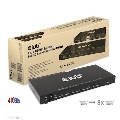 Club3D CSV-1383 1 auf 8 HDMI™ Splitter Full 3D und 4K60Hz(600MHz)