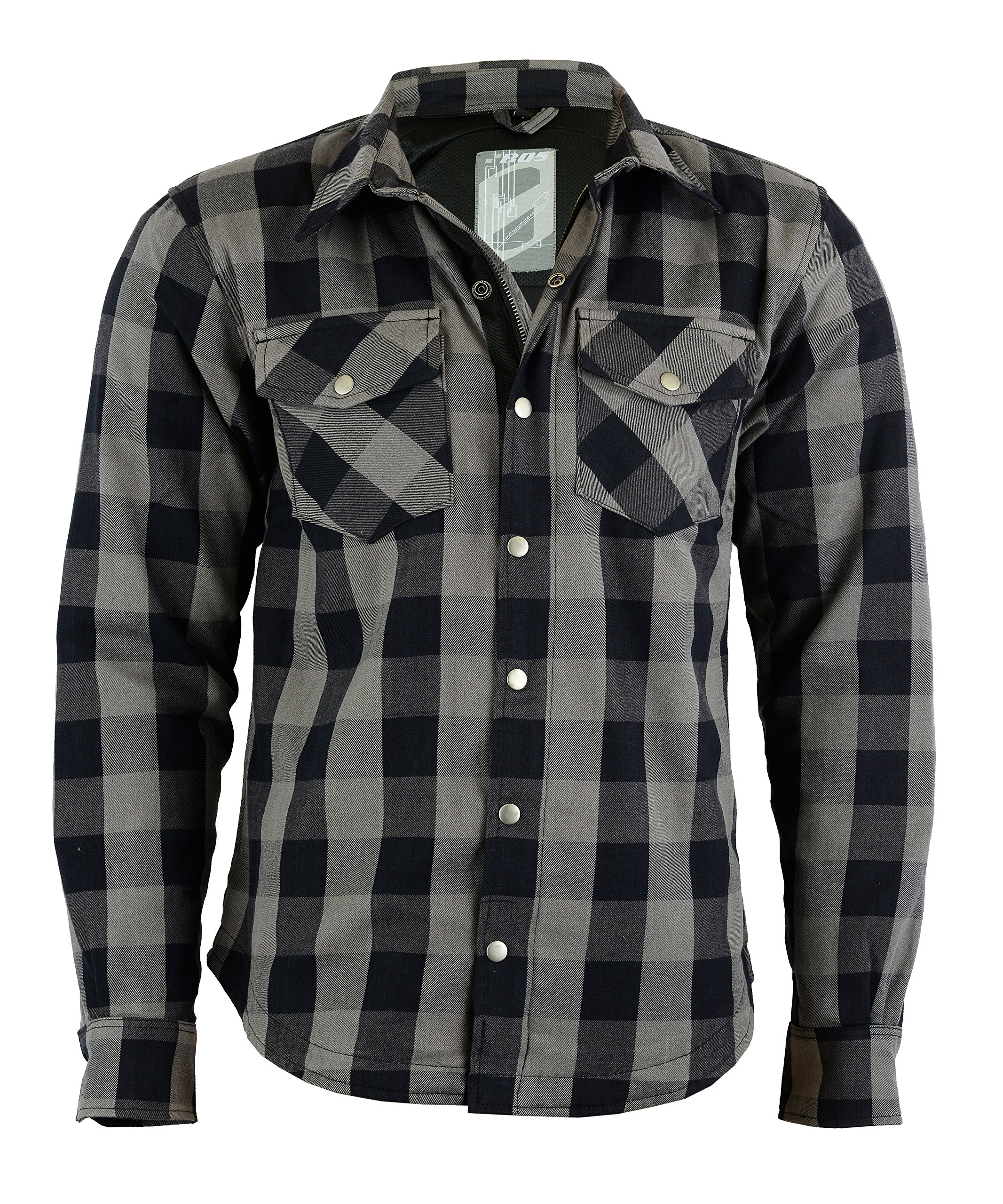 Kevlar Hemd Jacke Lumberjack Lumber Jack Shirt (XL, Grau Schwarz)