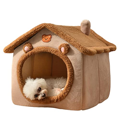 a-r Überdachtes Katzenbett - Niedliches Katzenbett - Hundehütte Indoor mit abnehmbarem Kissen, superweiches Bett für Indoor-Katzen oder kleine Hunde, Welpen, Kätzchen, Kaninchen