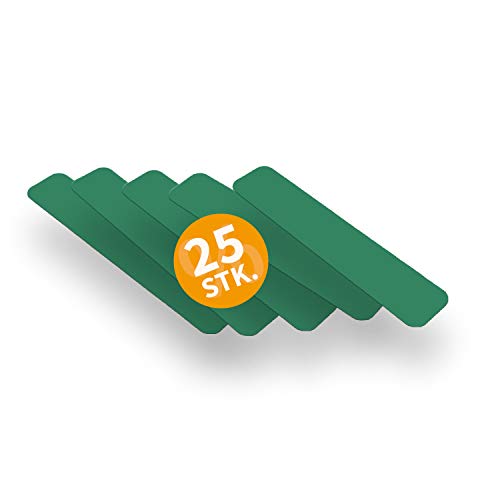 Betriebsausstattung24® Stellplatzmarkierung zur Lagerplatzkennzeichnug | TYP I-Stück | PVC selbstklebend | sofort befahrbar | 25 Stück (VE) (5,0 x 25,0 cm, grün)