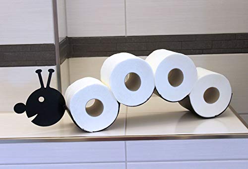 DanDiBo Toilettenpapierhalter Raupe aus Metall Ersatzrollenhalter Toilettenrollenhalter Papierhalter Rollenhalter Wandmontage
