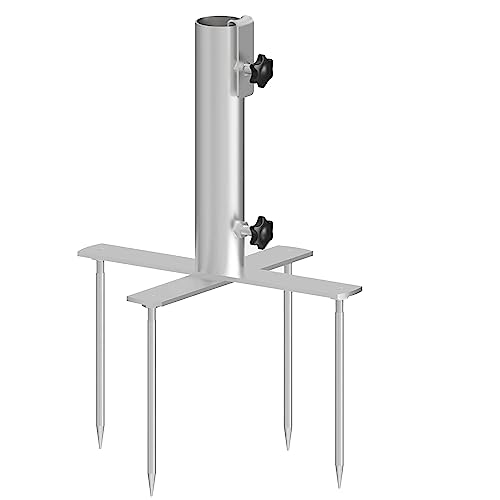 Suanzua Strandschirmständer, Tragbarer Schirmstecker für Den Außenbereich, Schirmpfahl mit Design, Robuster Metall-Bodengrashalter, Ständer, Terrassenschirmhalterständer