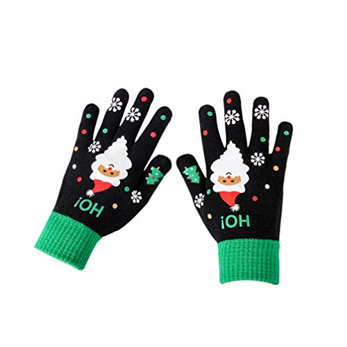Fenical Handschuhe Weihnachtshandschuhe Touch-Screen Herbst Winter Warm Fingerhandschuhe Vollfingerhandschuhe für Damen Klettern Sport im Freien, V11071Q014OA9W7NR, Schwarz, V11071Q014OA9W7NR