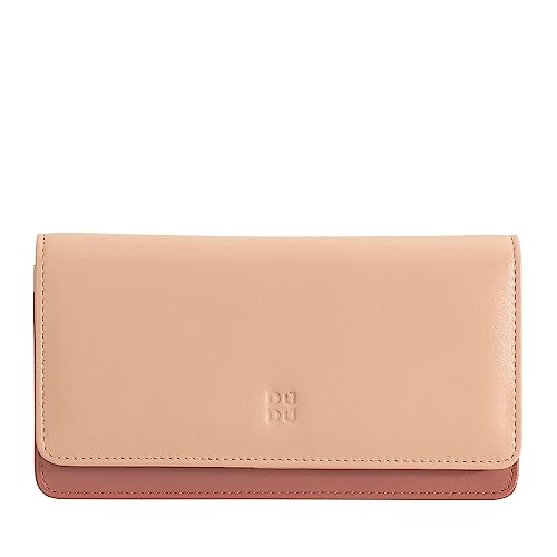 DUDU Mehrfarbige Kuvert - Brieftasche RFID in Leder Puder rosa