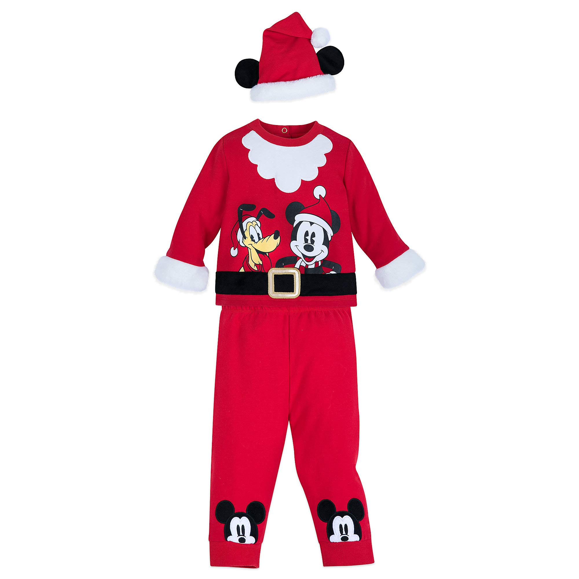 Disney Mickey Mouse and Pluto Santa Suit Set for Baby Size 18-24 MO Multi