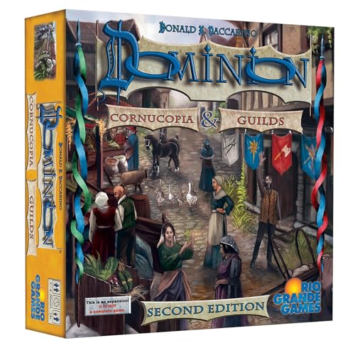 Rio Grande Games: Dominion Cornucopia & Guilds 2nd Edition – Erweiterungs-Deck-Brettspiel, Zeit der Ernte, ab 14 Jahren, 2–4 Spieler, 30 Minuten