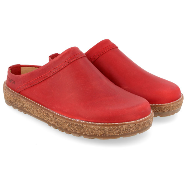 HAFLINGER Travel-Classic Eleganter Clog aus Leder mit Eva-Sohle Rot (771), Gr. 39