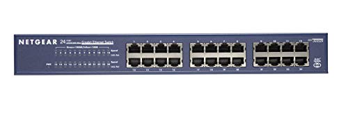 Netgear JGS524 24-Port Gigabit Ethernet LAN Switch Unmanaged (für Desktop- oder Rack-Montage mit ProSAFE-Lifetime-Garantie) blau