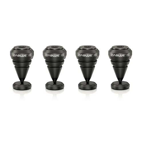 VIABLUE HS Spikes für Lautsprecher, Subwoofer und vibrierende Geräte * schwarz * Modell 2019 * Set 4 Stück