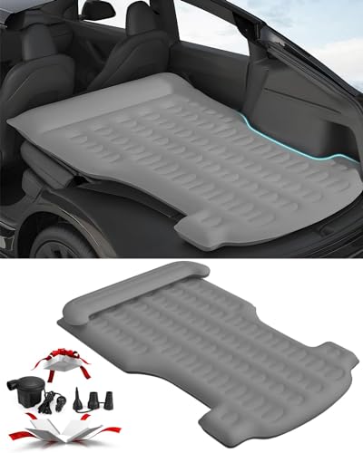 Braveking1 Luftmatratze für Tesla Model Y 2020-2023, 660lb Gewicht Kapazität Aufblasbare Camping Bett mit Elektrischer Pumpe & Kopfstütze-Schlafpad für Outdoor-Camping Reisen Portable Luftcouchmatte