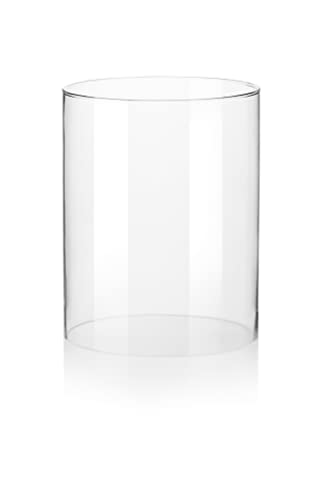 Varia Living Glaszylinder ohne Boden für Windlicht | Verschiedene Größen Ersatzglas | für draußen und innen | offenes Glasrohr groß | transparent (Ø 20 cm/H 25,5 cm)