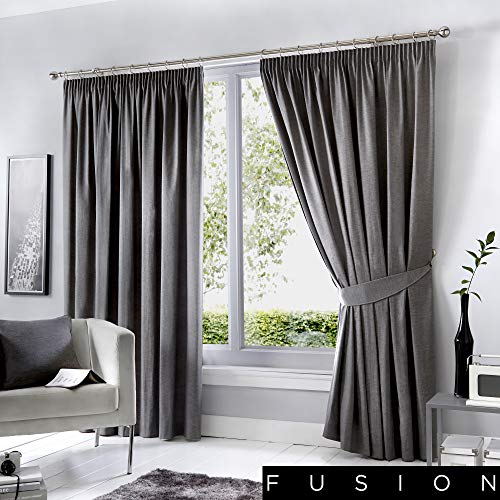 Fusion - Dijon - Abdeckung, anthrazit, Curtains: 46" Width x 90" Drop (117 x 229cm)