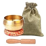 TBEONE 4-teiliges Klangschalen-Set, hervorragende B Kronenchakra, alte tibetische Klangschale, Meditationsschalen, handgeschlagene Klangschale, handgefertigt aus Nepal