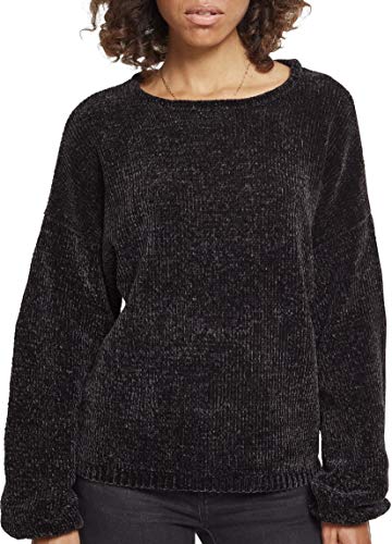 Urban Classics Damen Ladies Oversize Chenille Sweater Sweatshirt, Schwarz (Black 00007), Large
