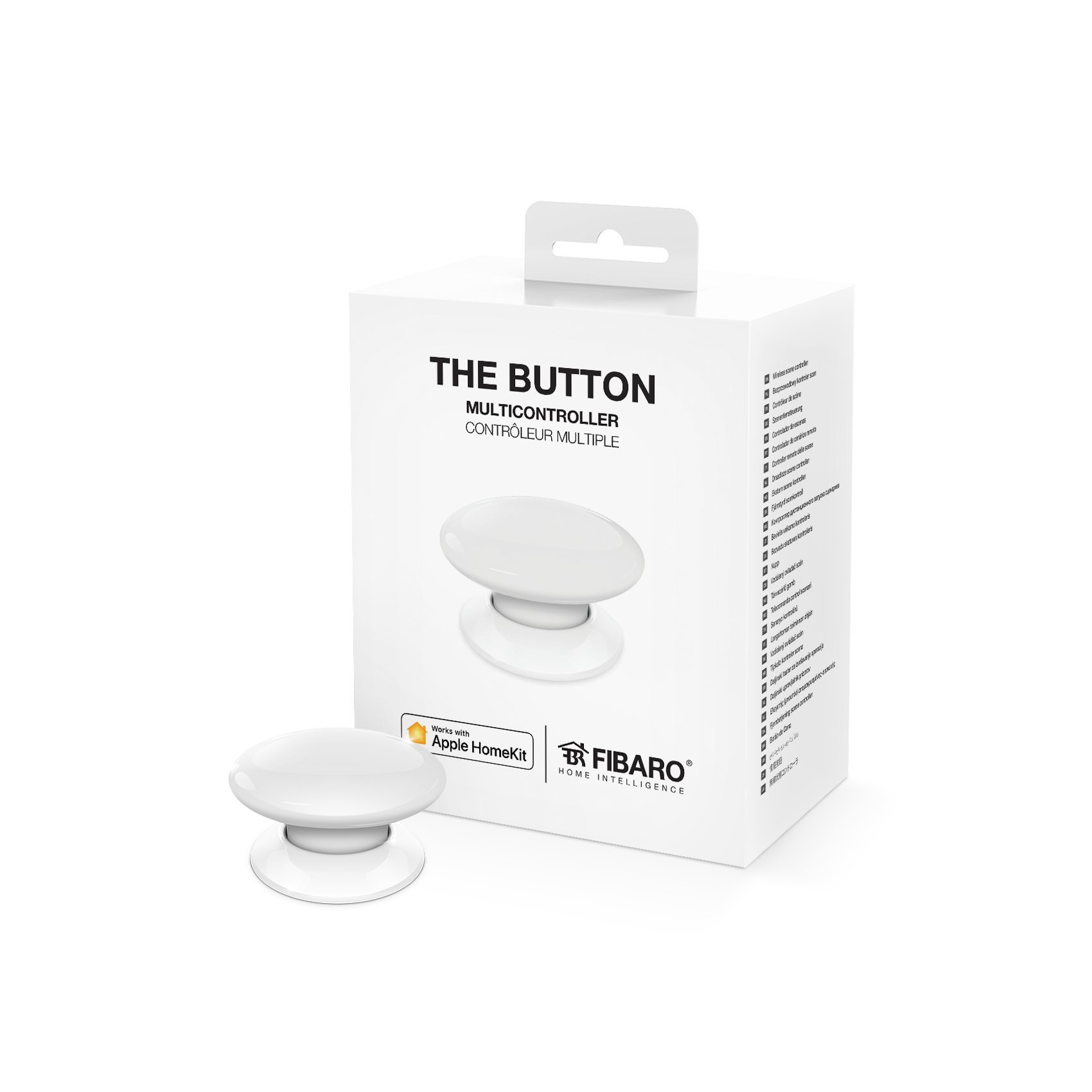FIBARO HomeKit enabled The Button White / iOS Bluetooth Drahtlose Tragbare Schalt-Knopf, Weiß, FGBHPB-101-1
