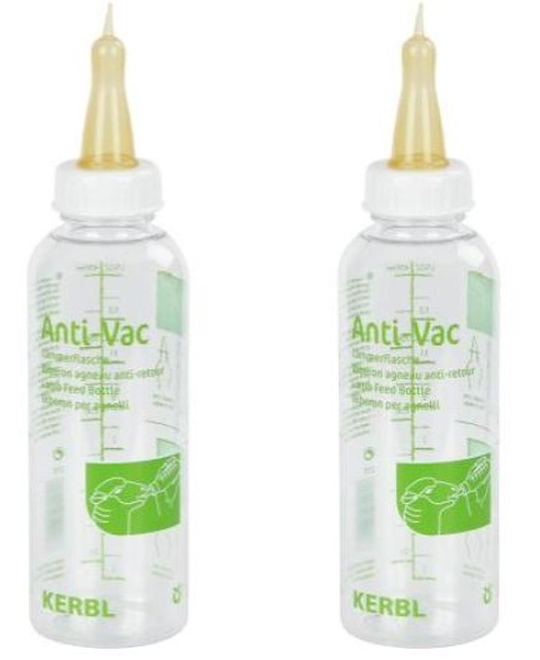 Anti-Vac Lämmerflasche Tränkeflasche Trinkflasche Aufzuchtflasche für Lämmer Lämmchen (2 Flaschen komplett)