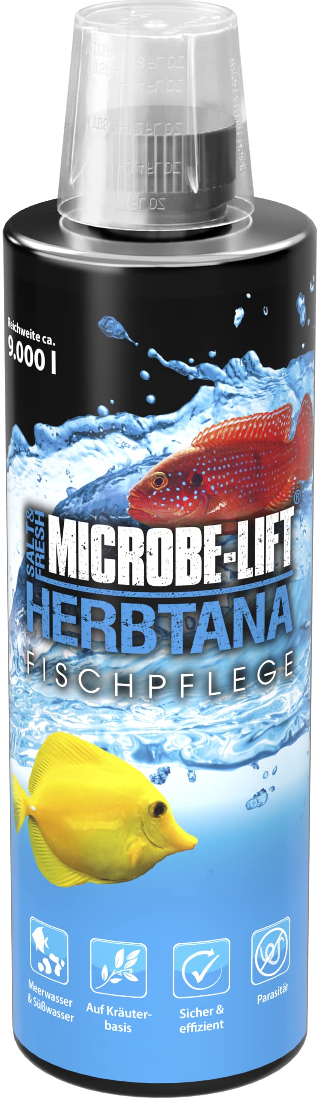MICROBE-LIFT Herbtana - 473 ml - Natürlicher, kräuterbasierter Gesundheitsbooster für Fische, stärkt das Immunsystem in Meer- und Süßwasseraquarien.