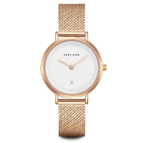 Eastside Damen Uhr analog Japan Quarzwerk mit Edelstahl roségold Armband 10080090