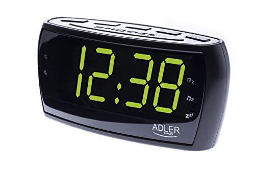 ADLER Radiowecker Uhrenradio Uhr Wecker AM/FM Radio Helligkeitsregler mit extra großem Display (AD 1121)