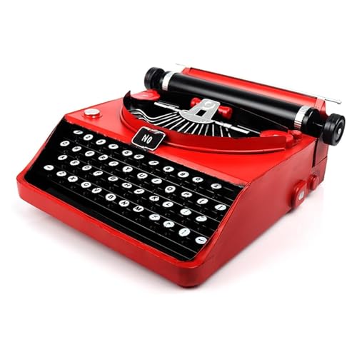 WENNEWU Manuelle Schreibmaschine Aus Metall, Vintage Elektrische Schreibmaschine, Retro-Schreibmaschine Modell, FüR Heimdekorationsornamente,Rot