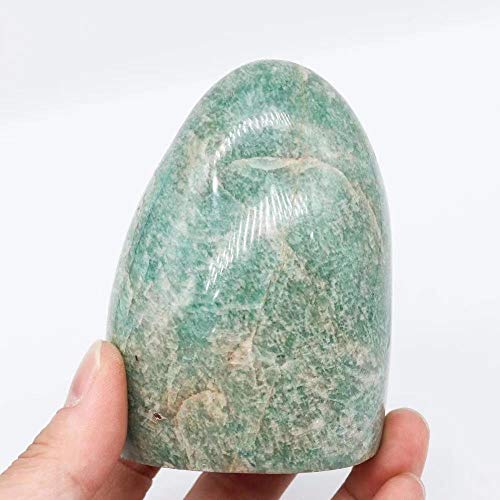 AMAZWI 1 Stück 500 g-650 g natürlicher Amazonit-Freiformkristall als Geschenk zur Dekoration ZUOSHUAAYIN