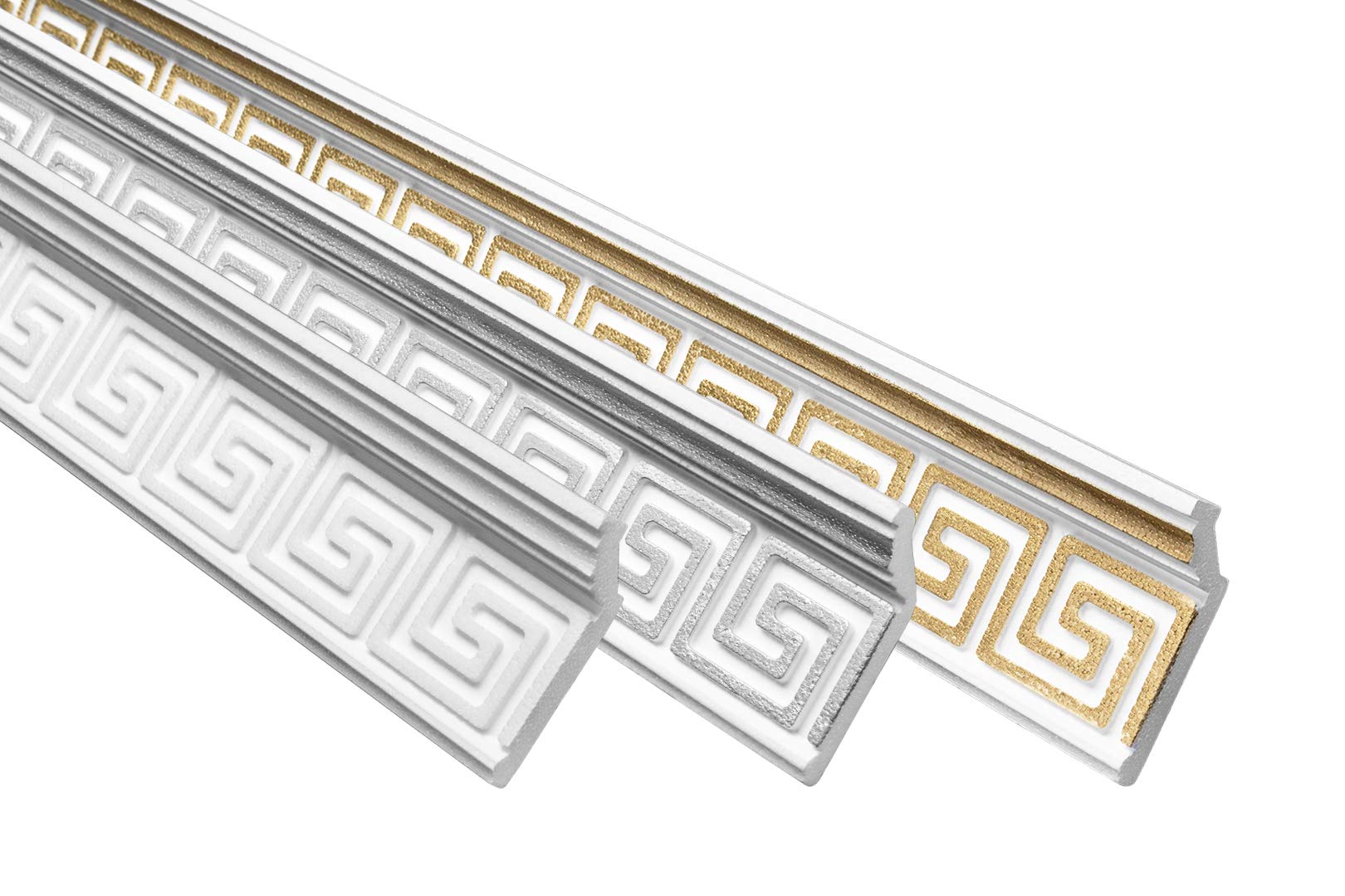 Marbet Deckenleiste B-21 weiß aus Styropor EPS - Stuckleisten gemustert, im traditionellen Design - (50 Meter Sparpaket) Stuck Styroporprofile Zierleisten