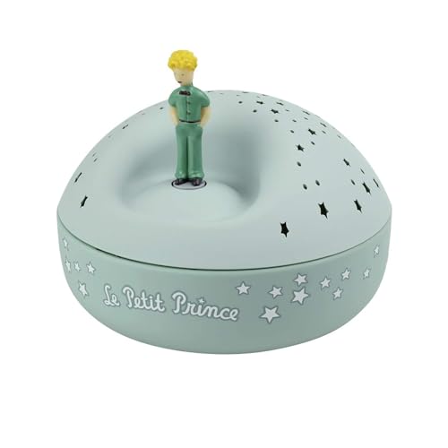 Trousselier - Der kleine Prinz Saint Exupery - Nachtlicht - ideales Geburtsgeschenk - Sternenprojektor mit Musik - Rotierende Figur - Batterien inklusive