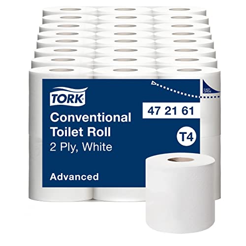 Tork Kleinrollen Toilettenpapier Weiß T4, Advanced, 2-lagig, 48 × 200 Blatt, 472161
