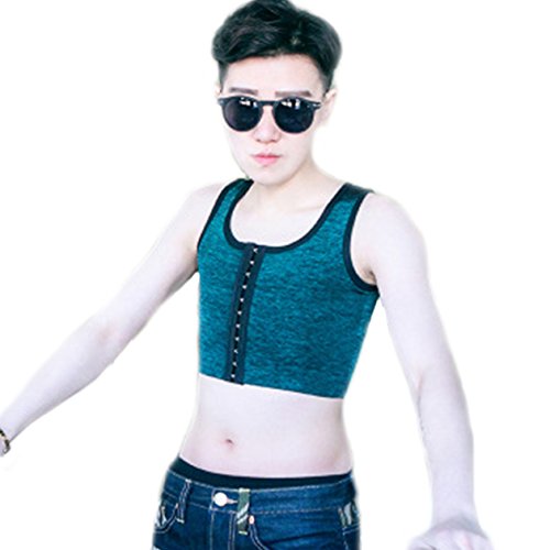 BaronHong Tomboy Trans Lesbische Sommer Brust Binder Korsett Plus Größe Bunte Kurze Tank Top (dunkelgrün, 5XL)