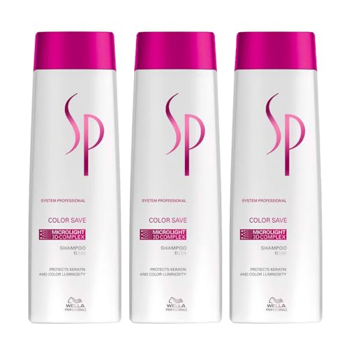 Wella SP Color Save Shampoo 3 x 250 ml für gefärbtes HaarSystem Professional Care