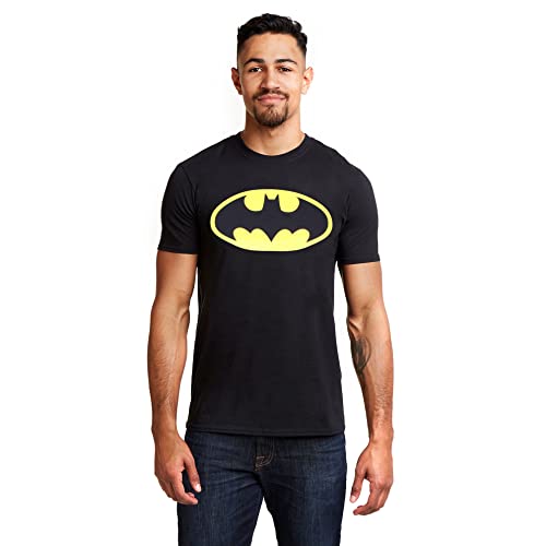DC Comic Herren Batman Logo T-Shirt, Schwarz, Large (herstellergröße: Large)