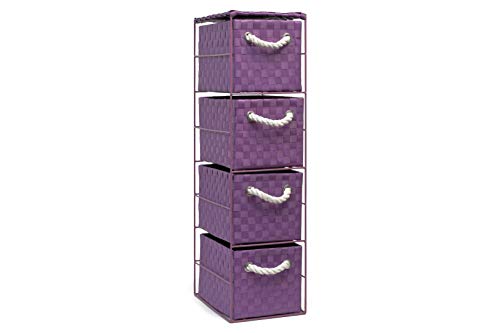 ARPAN Aufbewahrungseinheit mit 4 Schubladen, Violett, Purple 4-Drawer 18x25x65cm