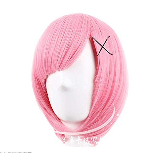 Re: Life In A Different World Of Zero Graduate Ram Rem Wig Cosplay For Women Pink Blue Anime Straight Short Wig pink only wig