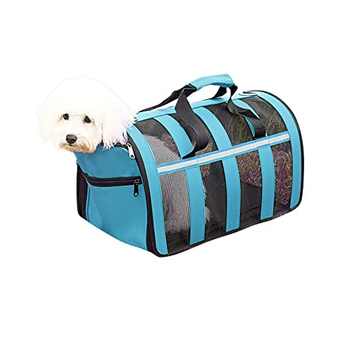Nyescasa Transporttasche für Hunde und Katzen, Hundetransportbox Faltbar Tragetasche Hund Transportbox Katze, Tragbar Transporttasche Hundetasche, Reisefreundliche Transporttasche (L | Blau)