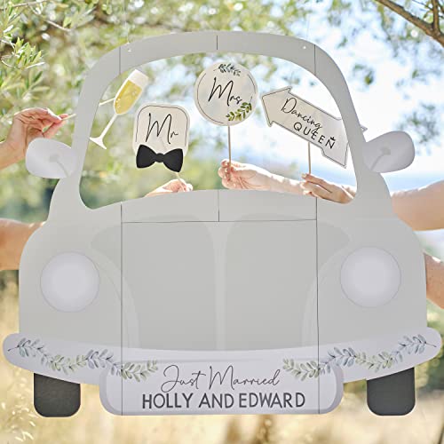 Ginger Ray Customisable Wedding Car Photo Booth Frame Including Sticker Sheets & White Twine to Hang