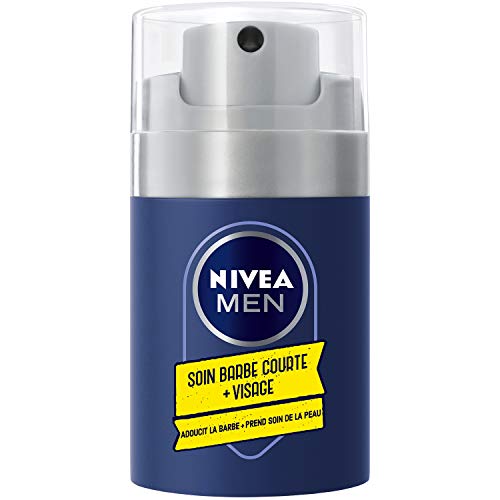 NIVEA MEN 2-in-1 Bartpflege kurz + Gesicht (1 x 50 ml), Gesichtspflege für Männer mit Kamille und Hamamelis, Pflegeset kurz, ohne Alkohol
