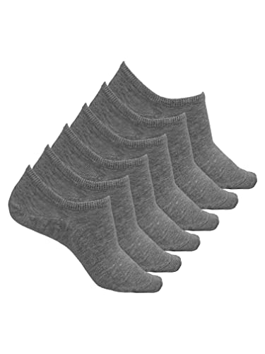 Romberg Unisex Sneaker Socken mit Silikon Pad, 6er Pack (grau, 39-42)