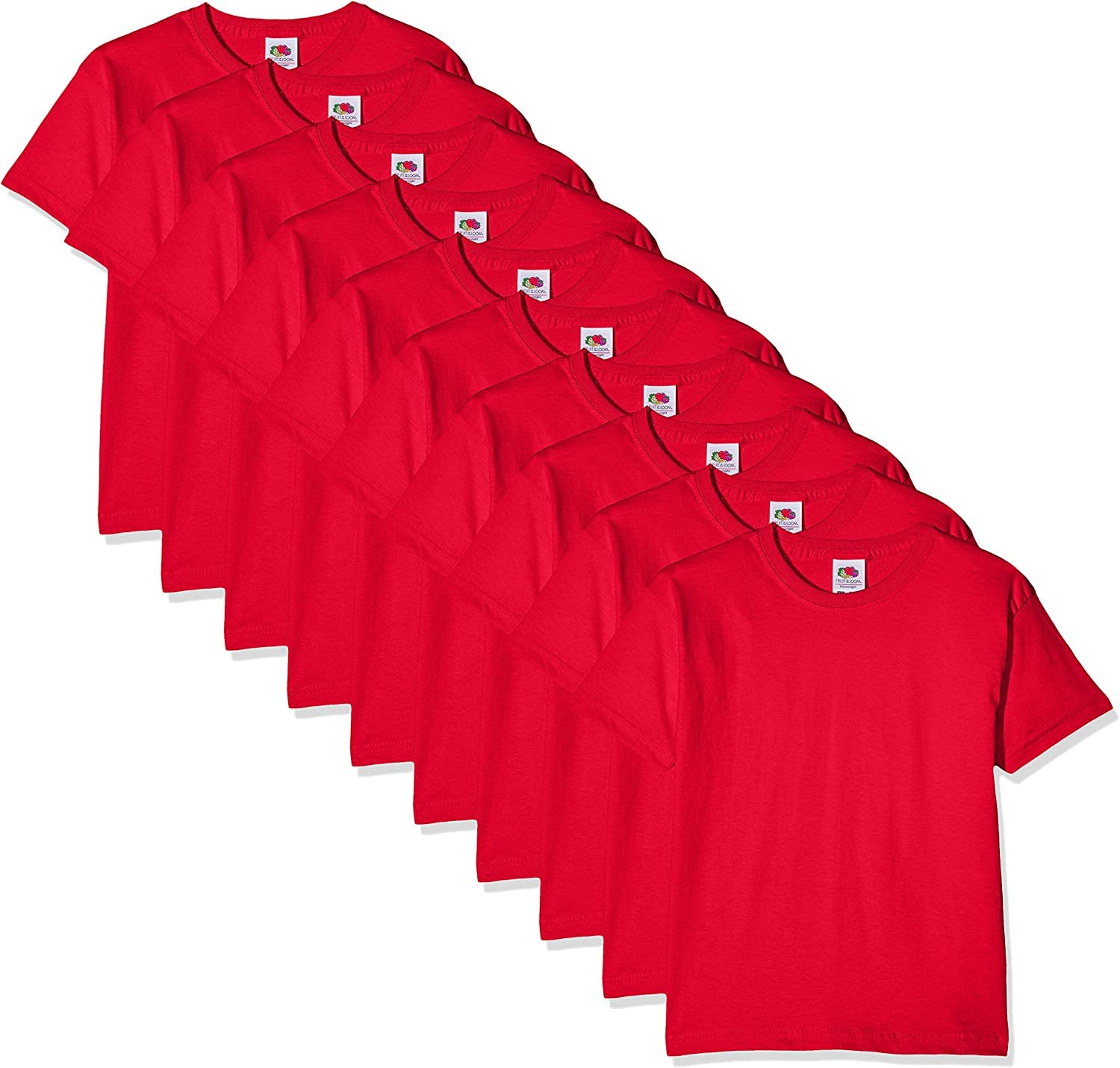 Fruit of the Loom Jungen Regular Fit T-Shirt Kids 10 Pack T-shirt, Rot (Red 41), 3-4 Y (Herstellergröße: 3-4 Y)