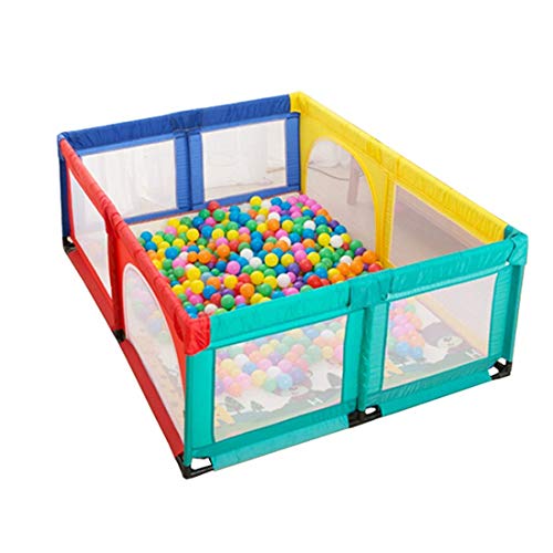 Laufgitter Baby-Laufstall und Bällebad-Set für Indoor-Kinderspielplatz Tor-Absturzsicherung, blau, 70 cm Sicherheitshöhe