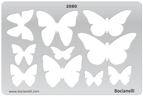 Bocianelli 15cm x 10cm Zeichenschablone aus Transparentem Kunststoff für Grafik Design Kunst Handwerk Technisches Zeichnen Schmuckherstellung Schmuck Machen Schmetterling Schmetterlinge Symbole