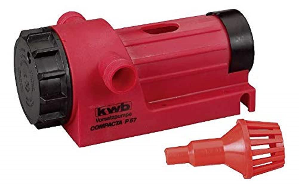 kwb Compacta Pumpe P57 Bohrmaschinen-Pumpe 3000 l/h, selbstansaugend m. Ansaug-Filter, Gewinde-Anschluss,R 3/4'', f. f. Schlauch-Adapter 44198 und 44259 Zoll, Made in Germany