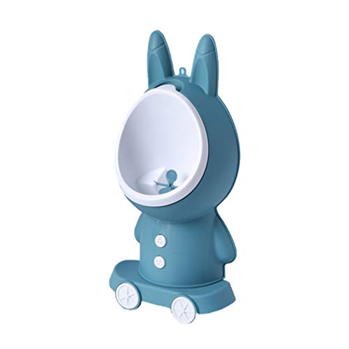 TOYANDONA Jungen Töpfchen Urinal, süßes Kaninchen abnehmbare Töpfchen Urinal mit lustiger Zielscheibe für Jungen (himmelblau)