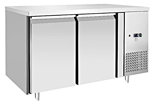 METRO Professional Kühltisch GCC2100, Gastro-Kühltisch aus Edelstahl mit 2 Türen, 215L, 250W, für GN1/1 Behälter, Temperaturbereich -2°C - +8°C mit 6 Einlegeböden für Gastronomie, Restaurant